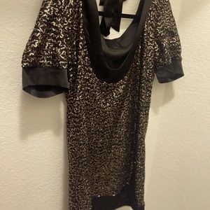 🌸 Gold Sparkle Party Dress | Glam Vibes ✨ Perfect for Nights Out 🖤